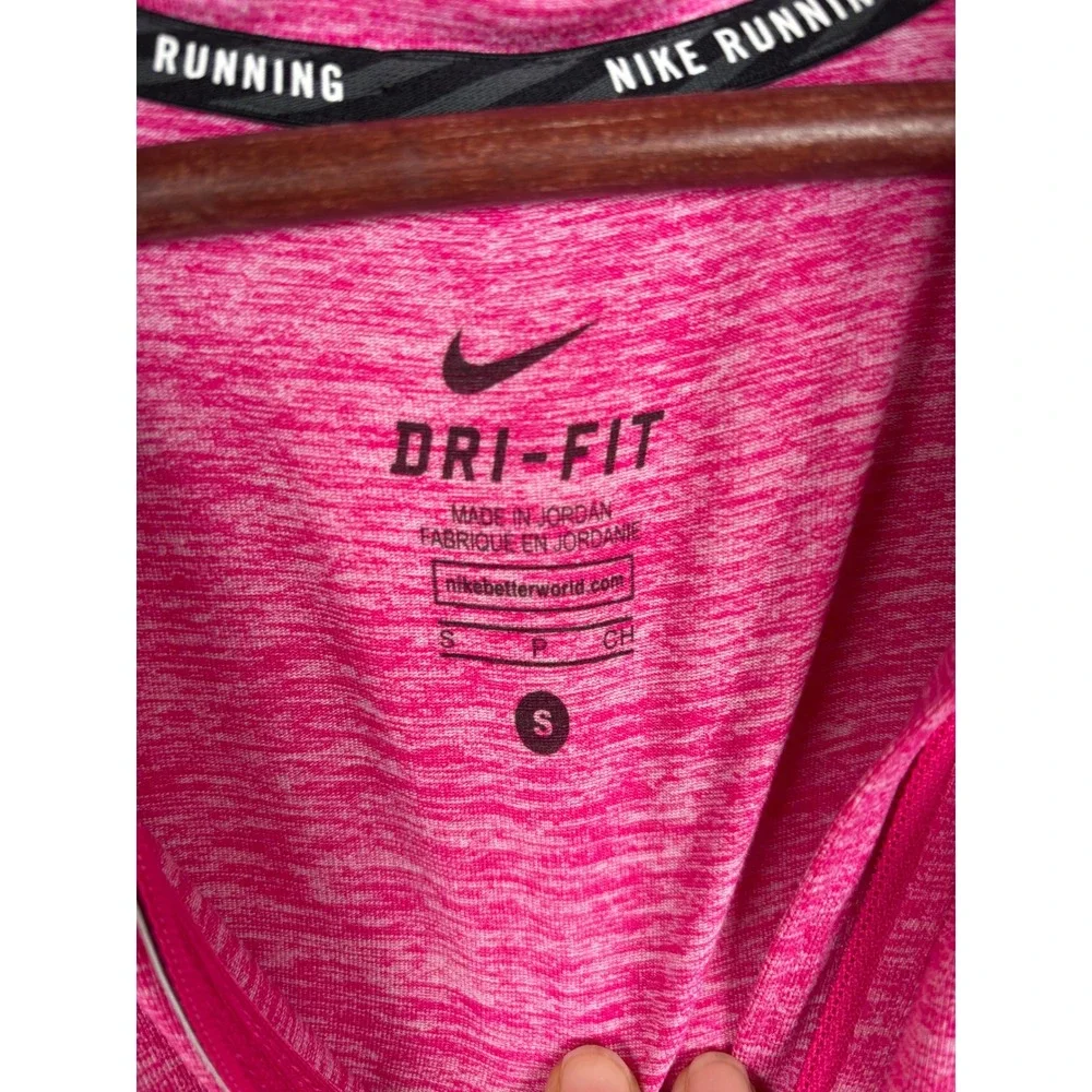 Nike Dri-Fit Pink Heathered Womens Small Long Sleeve Running‎ Quarter Zip Top